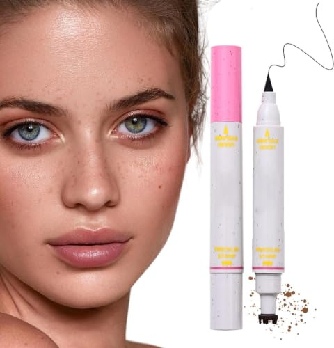 Sommersprossenstift, 2 In 1 Falsche Sommersprosse Stempel Eyeliner | Faux Freckles Stamp, Freckles Stempel, Natürlicher Naturgetreuer Sommersprossen Makeup Stift, Wasserdichter Langlebiger Sopt