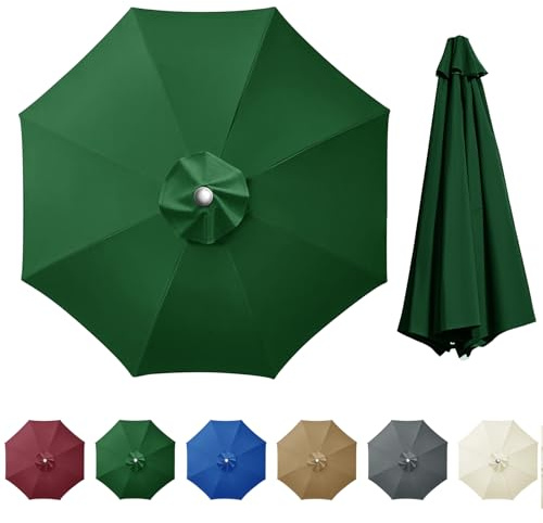 wiipara Sonnenschirm Ersatzbezug 2m 2.5m 2.7m 3m, 6/8 Streben Terrassenschirm Bespannung Sonnenschirm Bezug Gartenschirm Ampelschirm Stoff Ersatz Stoffbezug für Hof, Garten, Strand, Pool