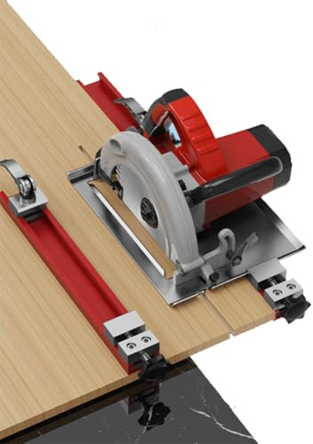 Verstellbare Kreissäge-Führungsschiene mit Stanzplattenbasis, Präzisions-Holzbearbeitung, Schneidehilfe für Fräsen, Basteln und Rahmenprojekte, Werkzeugzubehör für Holzgravur und Bauarbeiten