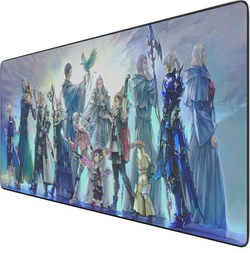 ZGFortune Final Fantasy Mauspad, Gaming-Mauspad, Gummiunterseite, rutschfeste Oberfläche, wasserdichte Beschichtung, verstärkte Nähte an den Kanten, es ist die perfekte Wahl für Fans und Gamer. (XL)
