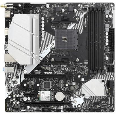 Carte Mere pc Carte mère Fit for ASROCK B550M/AC B550 AM4 Compatible Ryzen 5600X 5500 5800X DDR4 4733MHz+(OC) WiFi 5 Bluetooth M.2 NVMe Micro-ATX