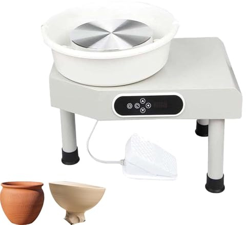 CUTANGELAR Tornio da Vasaio Professionale con Potenza di 350 W, Combina Un Touch Screen LCD E Un Pedale per Il Controllo A Doppia velocità. per L'insegnamento Scolastico, I Negozi di Bricolage