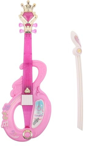 Gogogmee Violino Giocattolo per Bambini Design Realistico in Plastica Rosa, Strumento Educativo Sicuro per Giochi di Ruolo e Interazioni Familiari