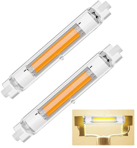Dvnoua R7S LED 118mm Dimmbar 30W, Naturweiß 4000K, R7S LED 118mm Lampen Ersatz für 300W Halogen Leuchtmittel, 3000LM Kein Flackern, 360°Abstrahlwinkel, für Flur/Deckenlampe/Stehlampe, 2PCS