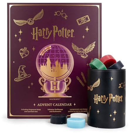 Harry Potter Adventskalender mit Duftlampe & 24x Duftwachs (Wax Melts) | Offiziell lizenziertes Hogwarts Geschenkset für Fans & Erwachsene | Magische Raumdüfte zur Weihnachtszeit