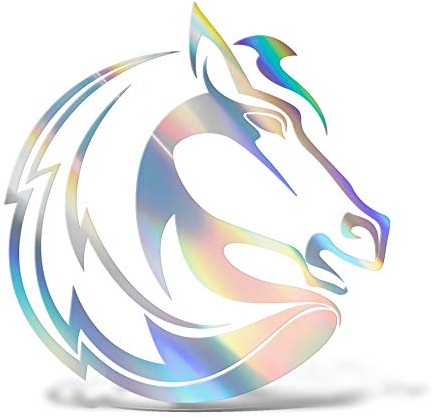Erreinge Aufkleber prespaced Holographic 12Cm - Pferd DX - Vinyl-Aufkleber Aufkleber Aufkleber Mural Laptop Auto Moto Helm Camper