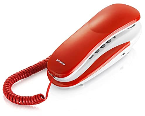 Brondi Kenoby Telefono Fisso, Rosso/Bianco