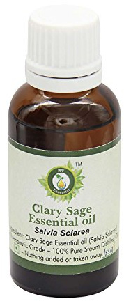 R V Essential Reines Clary Salbei Ätherische Öl 10ml (0.338 Unzen) - Muskatellersalbei (100% reiner und natürlicher Dampf destilliert) Pure Clary Sage Essential Oil