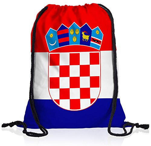 style3 Kroatien Turnbeutel Rucksack Tasche Croatia Flagge WM EM Sport Beutel Festival Fahne Uni Schule Bunt