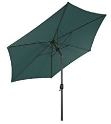 LINDER EXCLUSIV Sonnenschirm Ø 3m mit Knick knickbar mit Kurbel Schirm Gartenschirm 4 Farben (Grün)