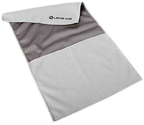 LENS-AID Pochette pour Appareil Photo, Objectif, etc., Sac pour Appareil Photo Reflex numérique, etc, Gris, M (19 x 16 cm)