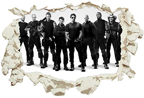 Unified Distribution Expendables - Wandtattoo mit 3D Effekt, Aufkleber für Wände und Türen Größe: 92x61 cm, Stil: Durchbruch