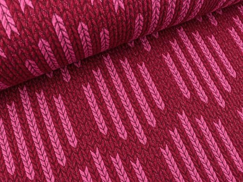 Albstoffe Hamburger Liebe Check Point Big Knit Check List Prugna-Azalea