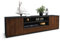 Stil.Zeit TV Schrank Lowboard Claudius, Korpus anthrazit matt, Front Holz-Design Walnuss (180x49x35cm), mit Push-to-Open Technik & Leichtlaufschienen
