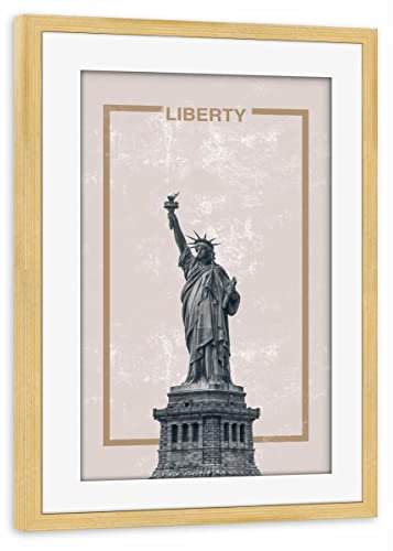 artboxONE Poster mit Rahmen Kiefer 60x40 cm Liberty in Grey von Sasha Lend - gerahmtes Poster