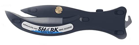 Shark Enclosed Blade Safety Box Cutter with Retractable Hook - (Black)
