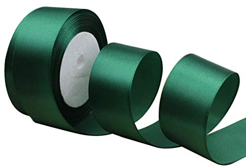 Ruban de satin de 25Yard 4 CM de large pour l’emballage de cadeaux d’artisanat de mariage Décoration de Noël, Multi couleurs vert