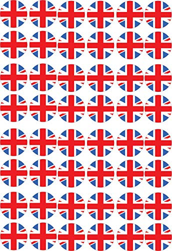 cdb 48 Union Jack Flags edible party decorations Iced Icing CupCake Toppers Cake
