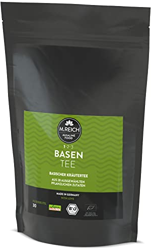 M. Reich BasenTee - 30 Beutel - Basischer Tee mit 28 Zutaten wie Süssholzwurzel & grüner Hafer - Basentee Bio - Ideal für Basenfasten und als Fastentee
