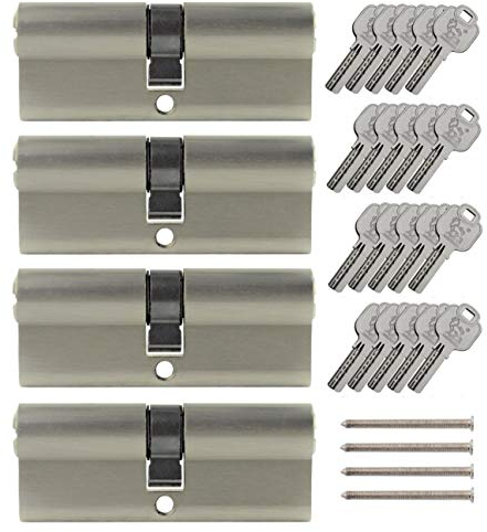 4x Profilzylinder 80mm 40/40 20x Schlüssel Tür Zylinder Schloss gleichschließend