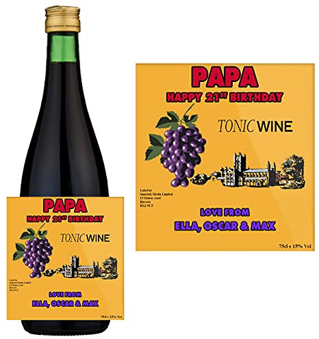 Personalised Customised Sticker Label for Buckfast Tonic Wine Bottle for Birthday or Any Occasion