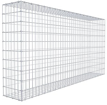 GABIONA Steinkorb-Gabione eckig, Maschenweite 5 x 10 cm, Tiefe 30 cm, Gabione 200 x 100 x 30 cm (L x H x T), C-Ring