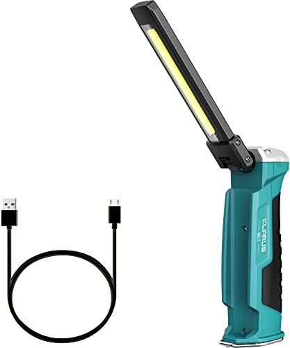 klarus WL1 Inspection Lamp Rechargeable, Multiple Uses Work Light, 550 Lumens Inspection Light with Magnetic Base & Hook, 180°Rotate Foldable Inspection Torch for Car Repair Indoor Outdoor Uses