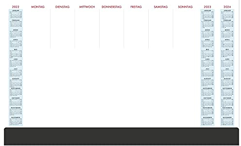 Schreibunterlage mit Schutzleiste 2022 - 59,5x37 cm - 1 Woche auf 1 Seite - 36 Blatt, mit Kartonunterlage - inkl. Dreijahresübersicht - 108-1020: ... Blatt - 36 Blatt mit Kartonunterlage