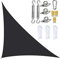 Garden Sail Canopy, Triangle Sun Sail Shade with Fixing Kit, 3 Ropes, Waterproof, UV Block, Right Angle Garden Shade Sails Sunshade Awnings for Outdoor Patios (Black,3m x 4m x 5m)
