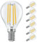 E14 LED Lampe, BIGHOUSElicht 4W Ersetzt 35W Halogenlampen, P45 Led Lampe, Mini Globe Glühbirne Leuchtmittel, 2700k Warmweiß, 400 Lumen, 360°Abstrahlwinkel Glas, Nicht Dimmbar, Filament Klar, 6 Stück