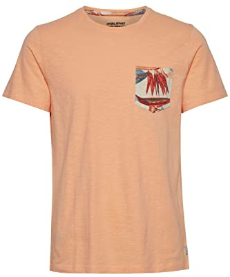 Blend BHTrop Herren T-Shirt Kurzarm Shirt Basic Print mit Rundhalsausschnitt, Größe:3XL, Farbe:Coral Sands (141224)