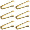 6 Stück Zuckerzange Zangen, Edelstahl Küche Zange Eiswürfelzange Eiswürfel Eiszange Süßigkeiten Salat Küchenzange für Kaffee Tee Catering Party Hochzeit Büfett Grill(Gold)