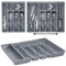 Murago - Besteckkasten Einsatz ca. 27-45 x 36 x 4,5 cm ausziehbar für Schubladen leer Grau Ordnungssystem Organizer