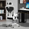 Ahua Silla de Oficina ergonómica de Malla, Soporte Lumbar con Brazos abatibles y Ajustable fácil de almacenar, Respaldo de Malla Transpirable cómodo cojín Ruedas silenciosas para