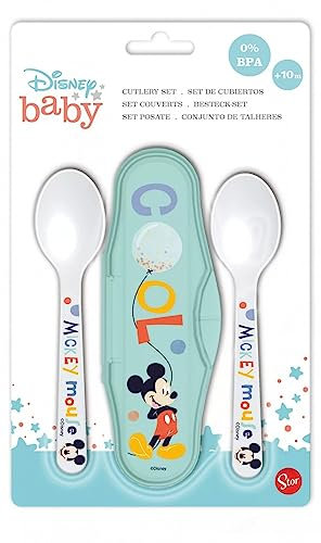 Disney Reisebesteckset Mickey Maus Mouse Baby Esslöffel Set Kindergarten Kids 3Tlg