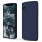 CALOOP Slim-Fit for iPhone X Case,iPhone XS Case,Skin Soft Liquid Silicone,Sturdy Shockproof Hard Frame Cover with Anti-Scratch Microfiber Lining,Robust Full Protection for Screen(Navy Blue)