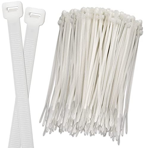 ISOLATECH 100pcs colliers de serrage blancs 350mm x 3,6mm, protection contre la corrosion et les acides, retardateur de flamme UL94V2, résistants aux UV et aux intempéries de -35°C à +85°C