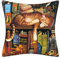 DILOXNSU Kissenbezug mit Katze, schönes Bücherregal, schlafende Katze, Geschenke für Katzenliebhaber, doppelseitig, quadratisch, Dekor, Kissenbezug, 114 x 114 cm, für Sofa, Wohnzimmer, Bett,