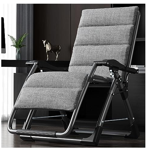 MKYOKO Relaxsessel Gartenstuhl Mit Liegefunktion Mit Getränkehalter Klappbare Sonnenliegen Relaxsessel Mit Liegefunktion Garten Für Den Garten Wohnzimmer Mit Polstersessel, Grau