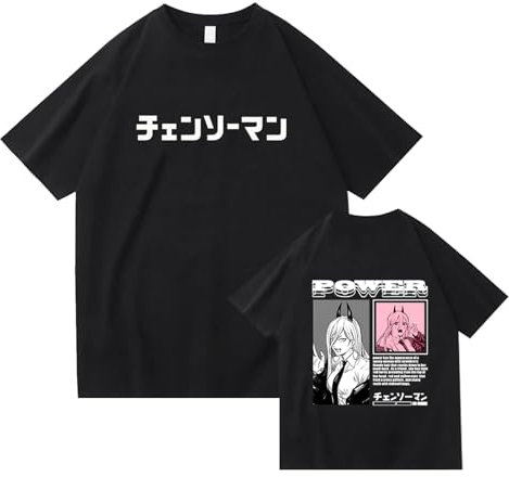 Chainsaw Man T-Shirt Anime Chainsaw Man Power Print Short Sleeve T-Shirt Power Cosplay Tops for Unisex Adult