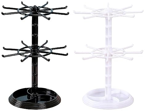 2Pezzi Espositore Gioielli Porta Orecchini E Porta Collane Da Tavolo - 2 Livelli Espositore Rotante Per Gioielli - Espositore Girevole Per Gioielli Per Bracciali, Anelli, Gioielli, Orecchini, Ciondoli