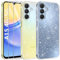 AROYI Coque 3 en 1 Compatible avec Samsung Galaxy A15 4G/5G, étui à Paillettes Silicone Souple TPU Protection Case avec 2 Films de Protection en Verre trempé, Transparent pailleté Protecteur Coque