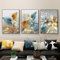 KXHHYB Gold Ginkgo Biloba Wandbilder,3er Set Poster goldene Pflanzen Blätter Poster Kunstdrucke Bilder,Wandbild Print Bilder Kunstposter Deko für Wohnzimmer-ohne Rahmen (B,50x70cm*3)