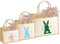 Generisch Personalisierte Ostertasche 3x Osterbeutel Osterhase Nachhaltige Jute-Tasche Geschenk-Tasche Jute-Beutel Einkaufstasche aus 100% Jute und Baumwolle