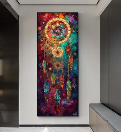 Diamond Painting Traumfänger Diamond Painting Erwachsene,5D Diamant Painting Bilder Crystal Embroidery,Daiments Painting Basteln Erwachsene,DIY Diamond Painting Artdot für Wand Décor 50x100cm q127