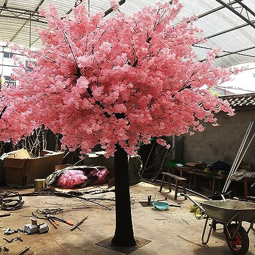 Arbre Artificiel, Grand Cerisier Rose, Faux Arbre en Plastique avec Tronc incurvé, Arbre Artificiel utilisé pour décorer Les Jardins intérieurs et extérieurs 1,8 x 1 m/5,9 x 3,2 Pieds