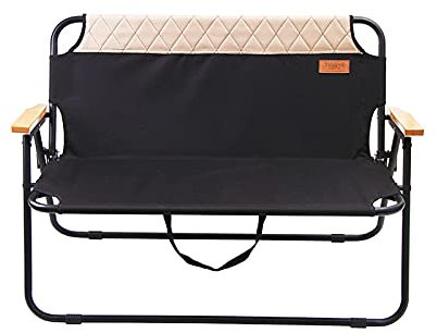 FASOHJ Doppelter Outdoor-Klappstuhl aus hochwertigem Stahlrohr, Paar-Lounge-Sessel, Outdoor-Grill-Rückenlehne, Strandkorb