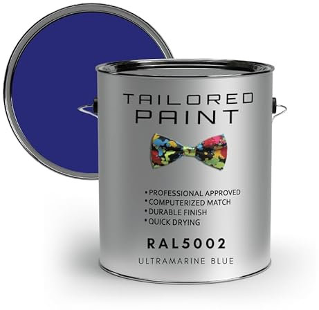 Tailored Paint Vernice su misura per porte e finestre in PVC 1K a pennello o spray su finitura lucida RAL5002, blu oltremare, barattolo da 100 ml