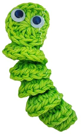 YAPAILANG Einzigartiger Häkel Sorgenwurm Inspirierendes Spielzeug Zum Stressabbau Gestrickter Wurm Zum Stressabbau Positive Botschaft Kartenwurm