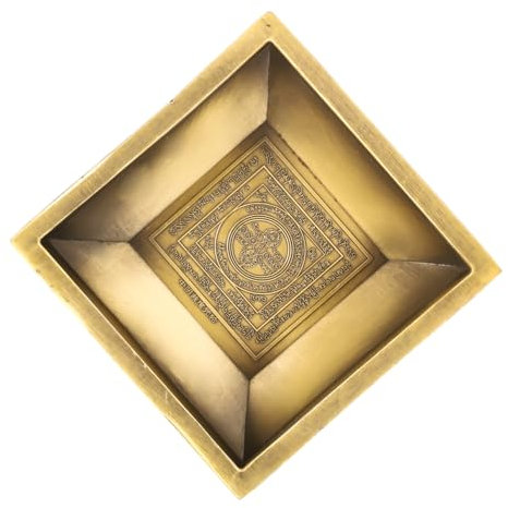 Yardenfun Plato de Cobre Quemador de Incienso Retro Soporte para Incienso Plato Decorativo para Almacenamiento para Ceremonias Budistas y Decoración